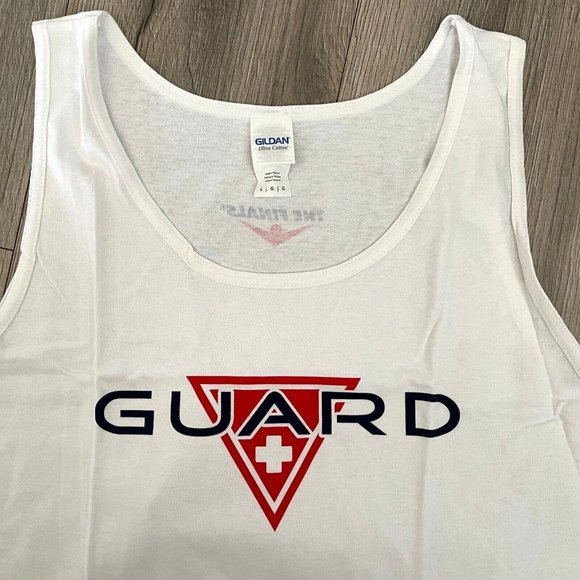 The Finals Tank Top White Red Guard Lifeguard 100% Ultra Cotton Gildan M or L - Picture 2 of 7